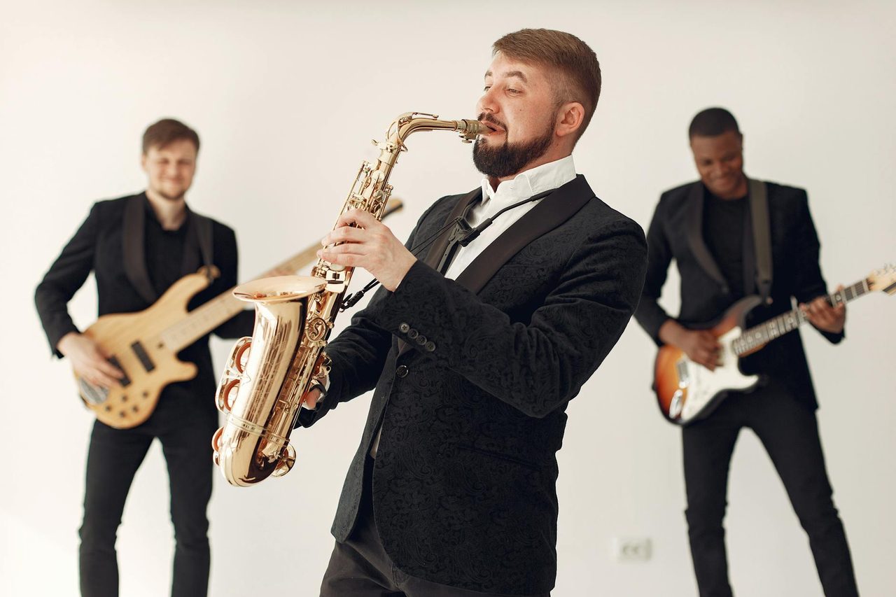 A live band performing at a LIV event