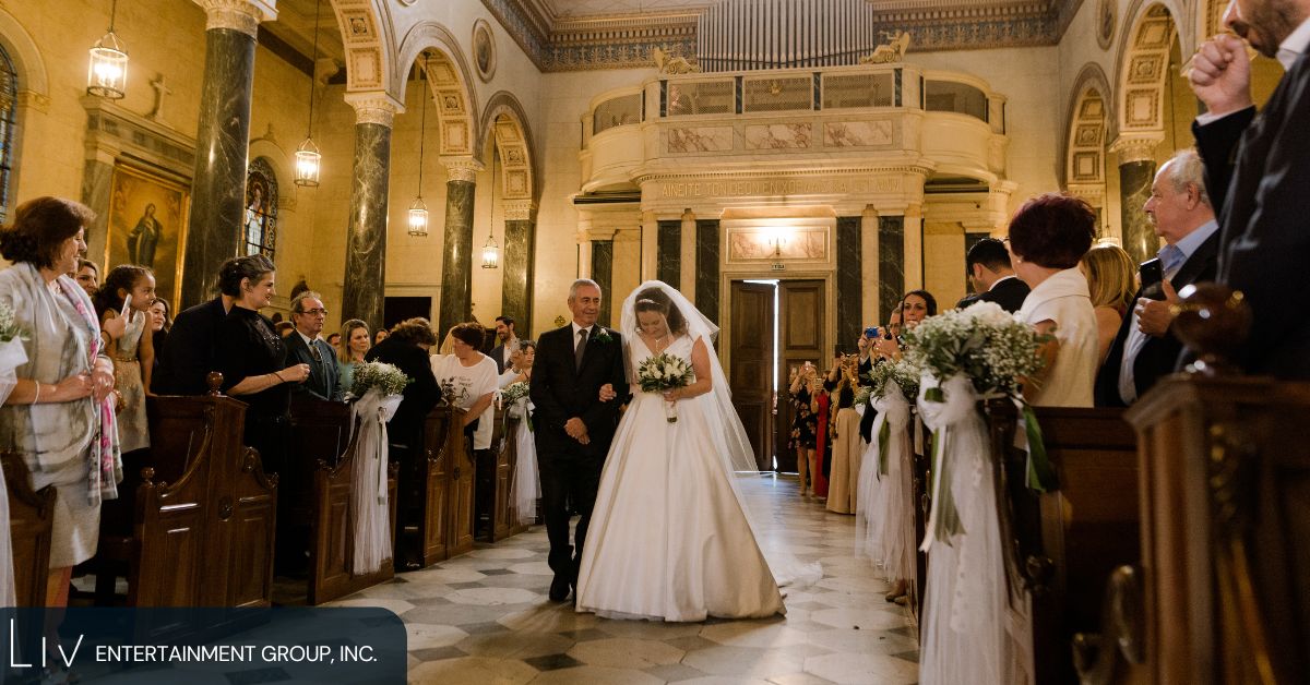 Immediate Family And Friends Walk Down The Aisle