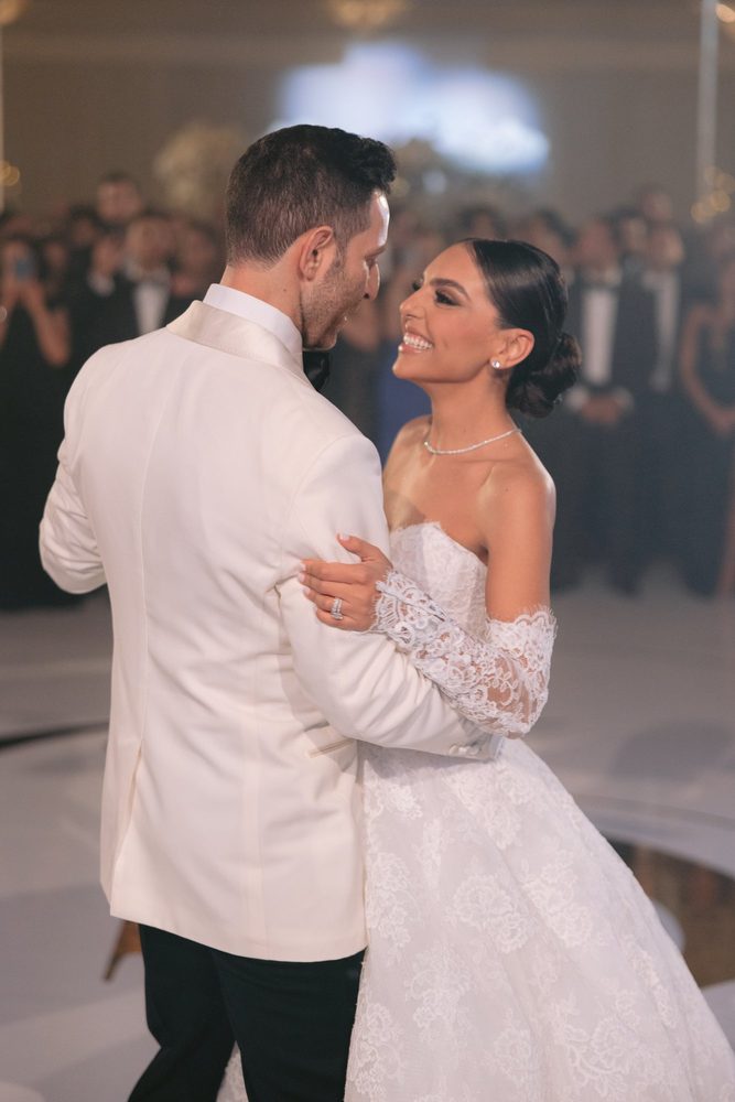 The walk down the aisle at the Beverly Hilton with entertainment by LIV Entertainment