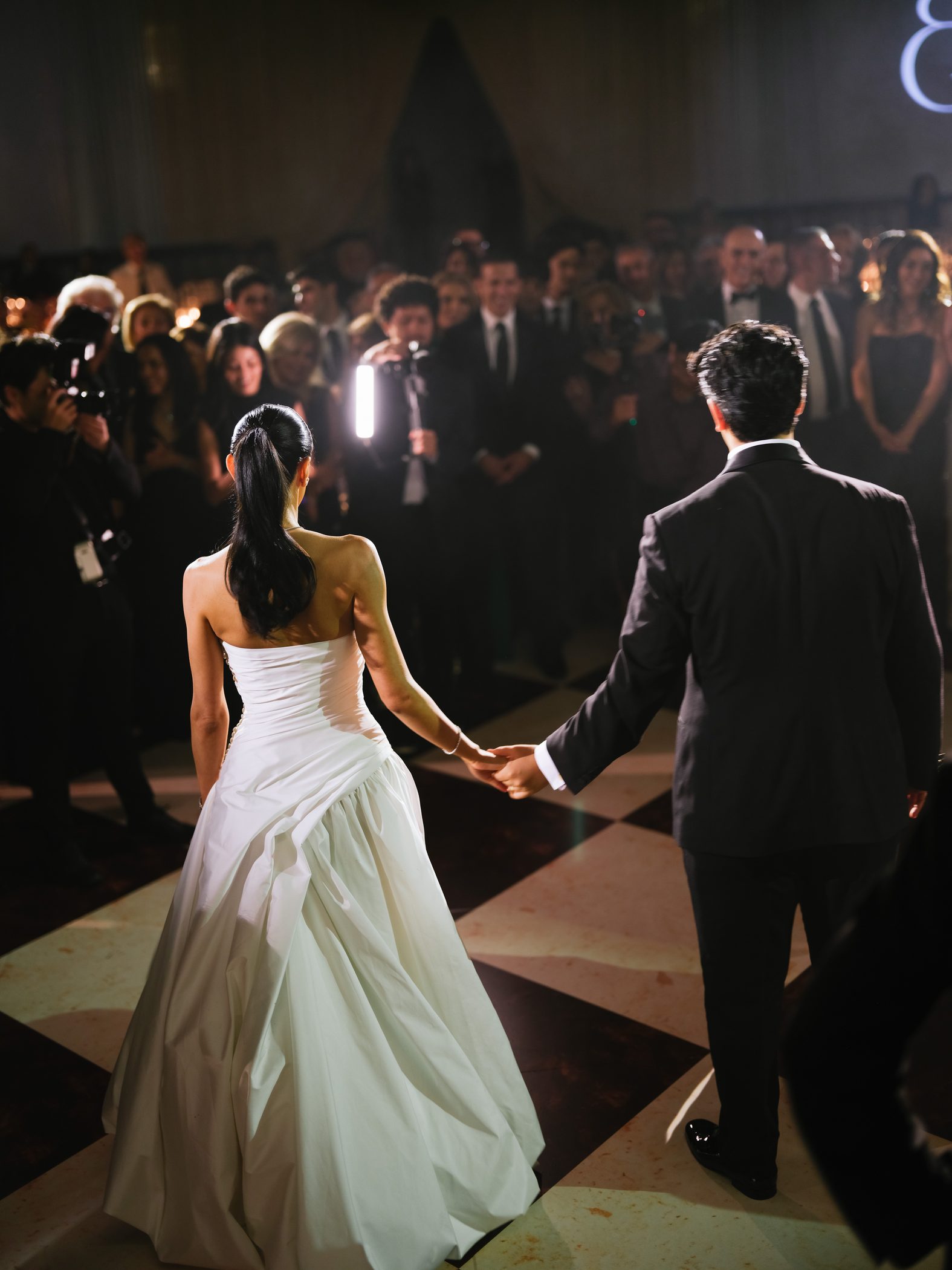 First dance on the marble floor under the coffered dome of the main ballroom at the Beverly Wilshire